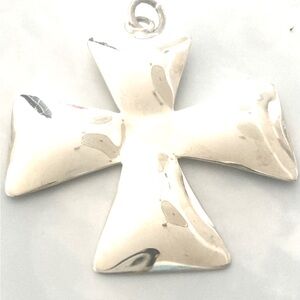Maltese Sterling Silver Cross Pendant - Signed and Hallmark